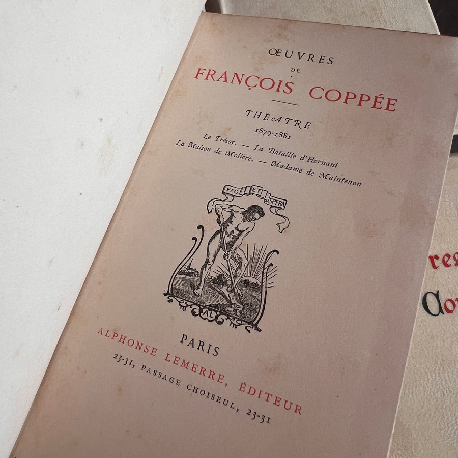 Œuvres de François Coppée | Complete 5-Volume Set in Full Vellum, Limited Edition | 1898