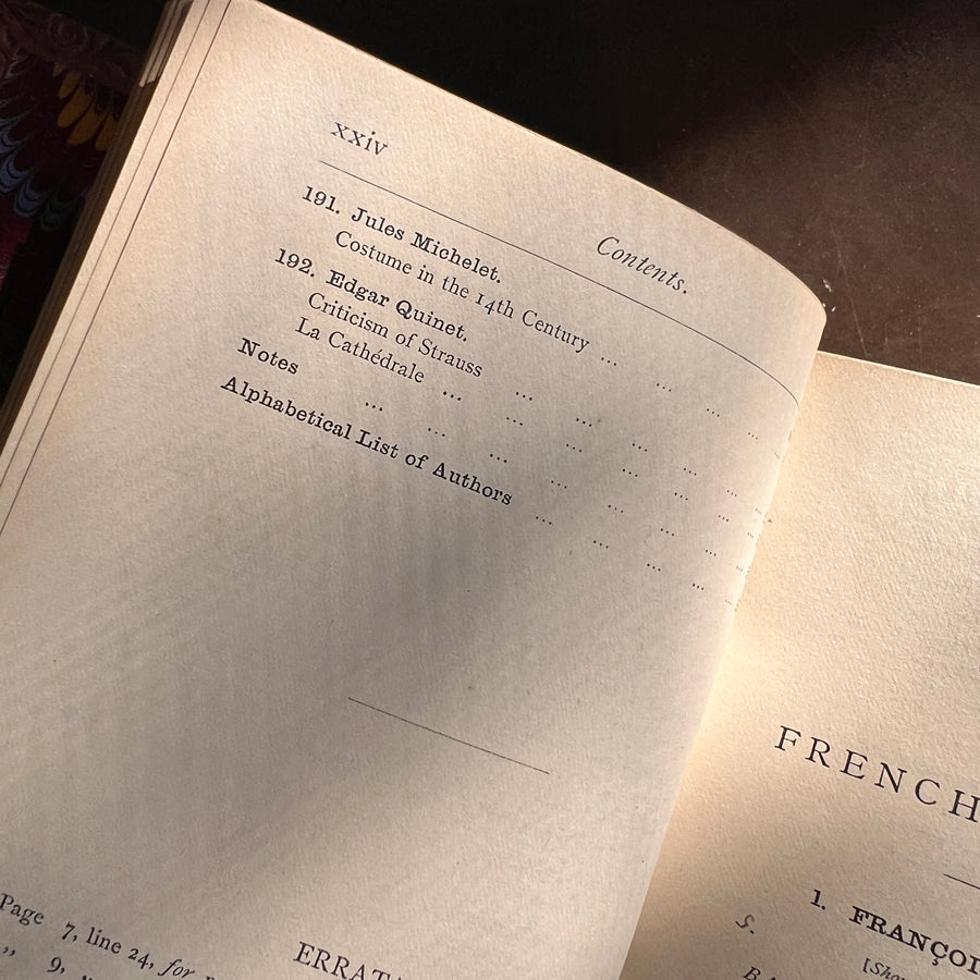 Specimens of French Literature from Villon to Hugo | First Edition | 1883, Clarendon Press Prize Binding