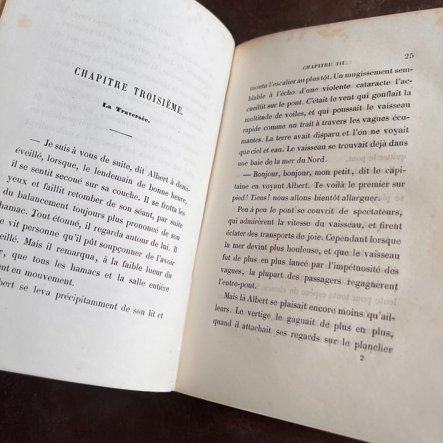 Les Émigrants – Gustave Nieritz | Illustrated | c.1840s-1850s | Gilt Architectural Motif and Gilt Urn to Boards