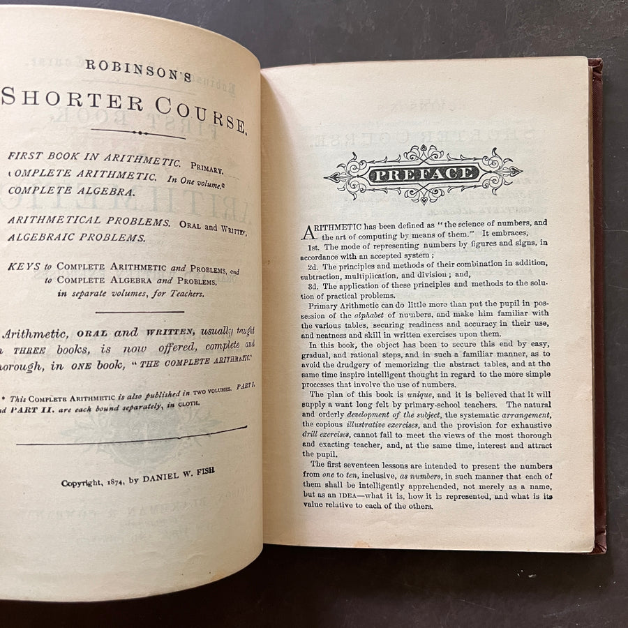 1874 - Robinson’s Shorter Course, First Book of ArIthmetic