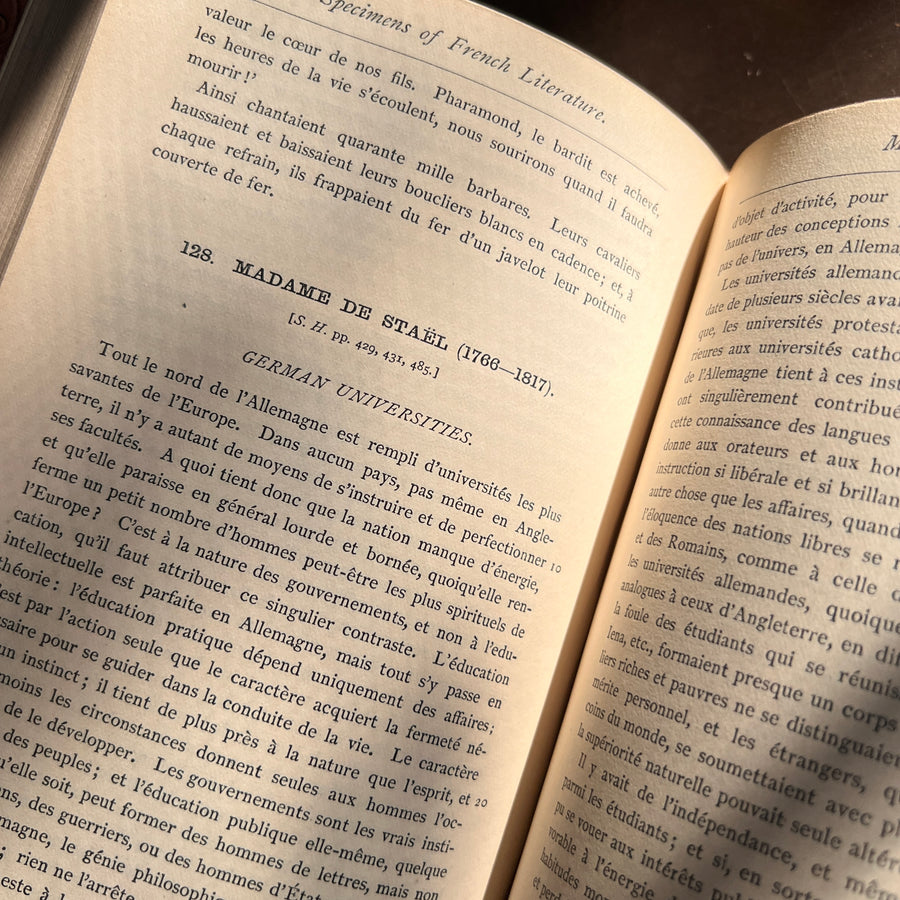 Specimens of French Literature from Villon to Hugo | First Edition | 1883, Clarendon Press Prize Binding