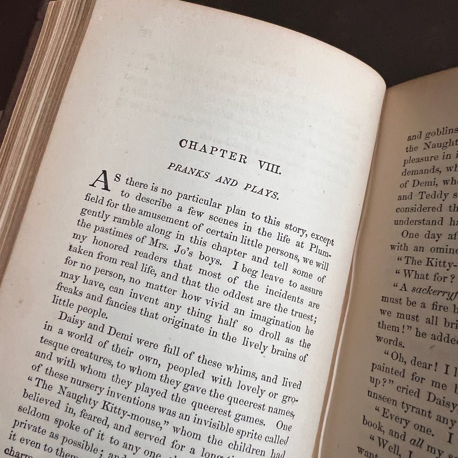 Little Men (1882) by Louisa May Alcott — Illustrated Roberts Brothers Edition — Decorative Victorian Binding