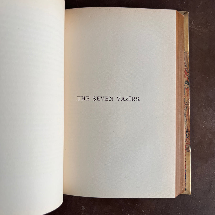 1884 - The Book of Sindibad, or, The Story of the King, His Son, The Damsel, and the Seven Vazir, Private Press, Limited Edition