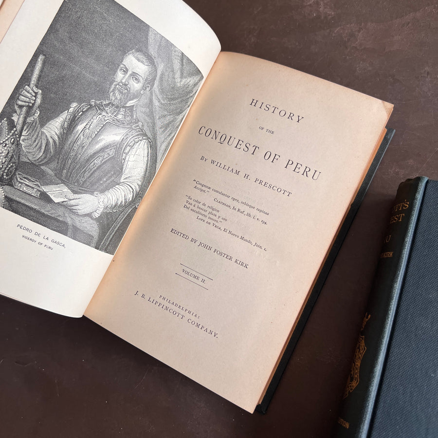 History of the Conquest of Peru by William H. Prescott | 2-Volume Set, Universal Edition (1874)