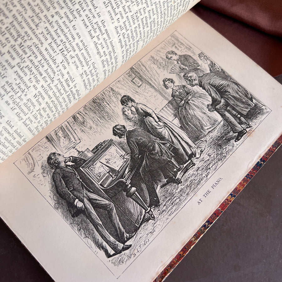 Mystery of Edwin Drood | Charles Dickens| First Edition in Book Form, Chapman & Hall, 1870 — Rebound in Half Leather by J. Woodland Bindery | First Printing Illustrations by S. L. Fildes