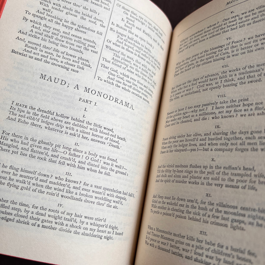 Poetical Works of Alfred Lord Tennyson — The Albion Edition (1902) | Fine Tree Calf Binding with Gilt & Marbled Endpapers