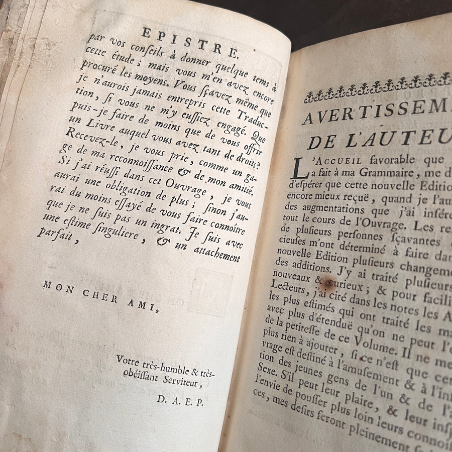 1756 Grammaire des Sciences Philosophiques — Vellum-Bound Scientific Encyclopaedia with Newtonian & Copernican Fold-Out Plates
