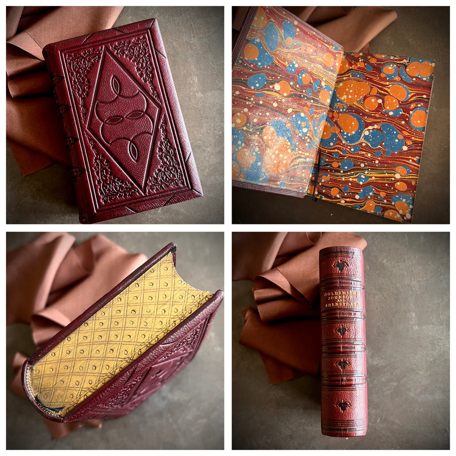 The Poetical Works of Goldsmith, Smollett, Johnson, and Shenstone (1853) — Fine Binding, Full Leather, Gilt Gauffering, Illustrated