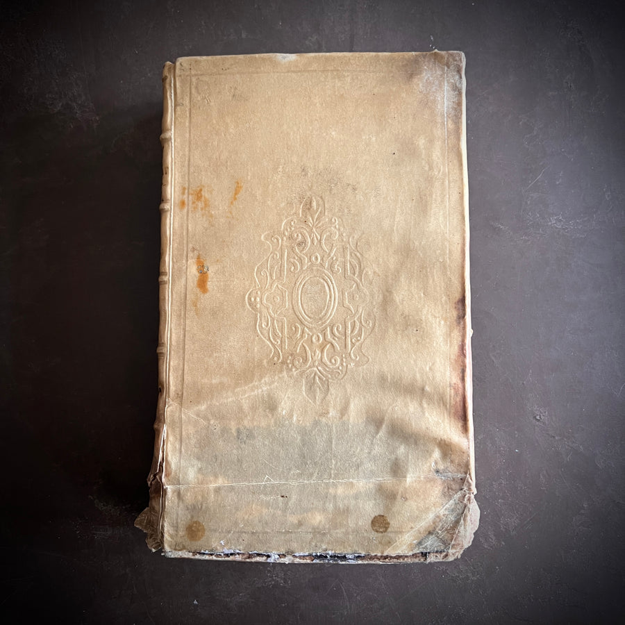 1756 Grammaire des Sciences Philosophiques — Vellum-Bound Scientific Encyclopaedia with Newtonian & Copernican Fold-Out Plates