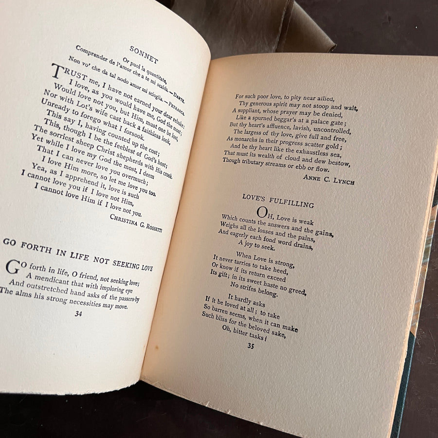 Because I Love You: Poems of Love (First Edition, 1894), Art Nouveau Half-Leather Binding with Verses by Celebrated Poets of Earlier Eras)