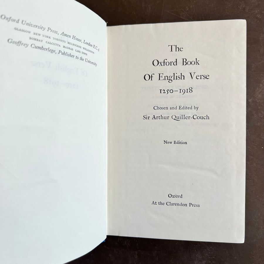 1949 - The Oxford Book of English Verse