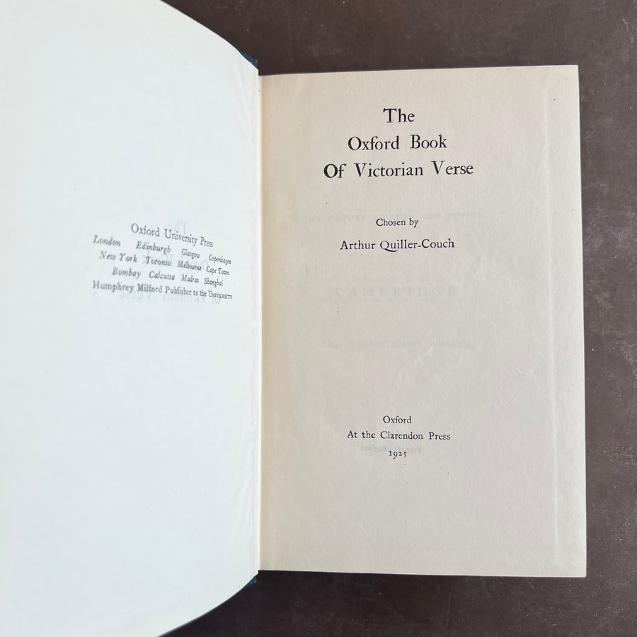 1925 - The Oxford Book of Victorian Verse