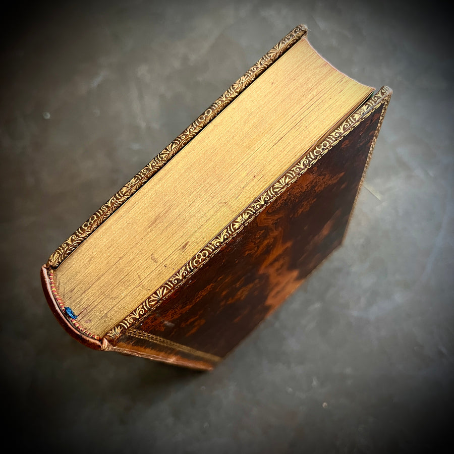 Poetical Works of Alfred Lord Tennyson — The Albion Edition (1902) | Fine Tree Calf Binding with Gilt & Marbled Endpapers