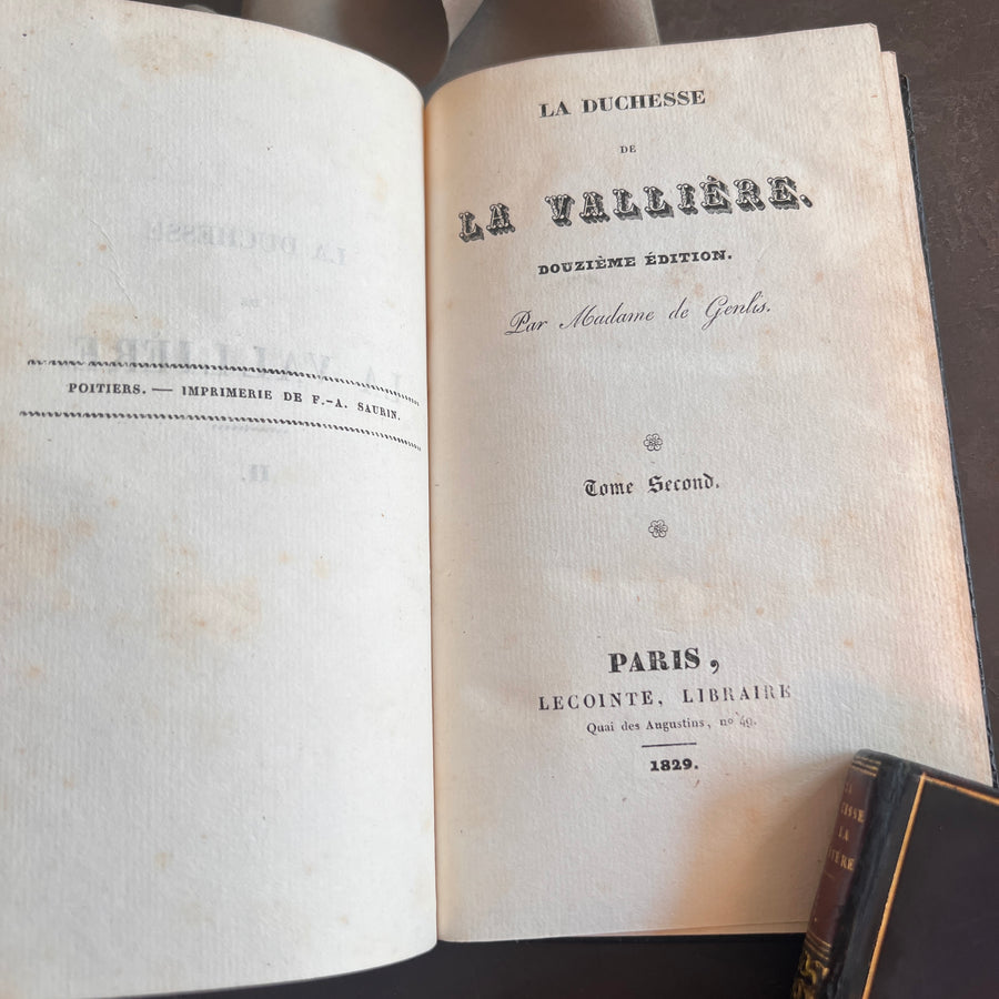 La Duchesse de La Vallière by Madame de Genlis | 1829 |Two-Volume Set Fine Binding