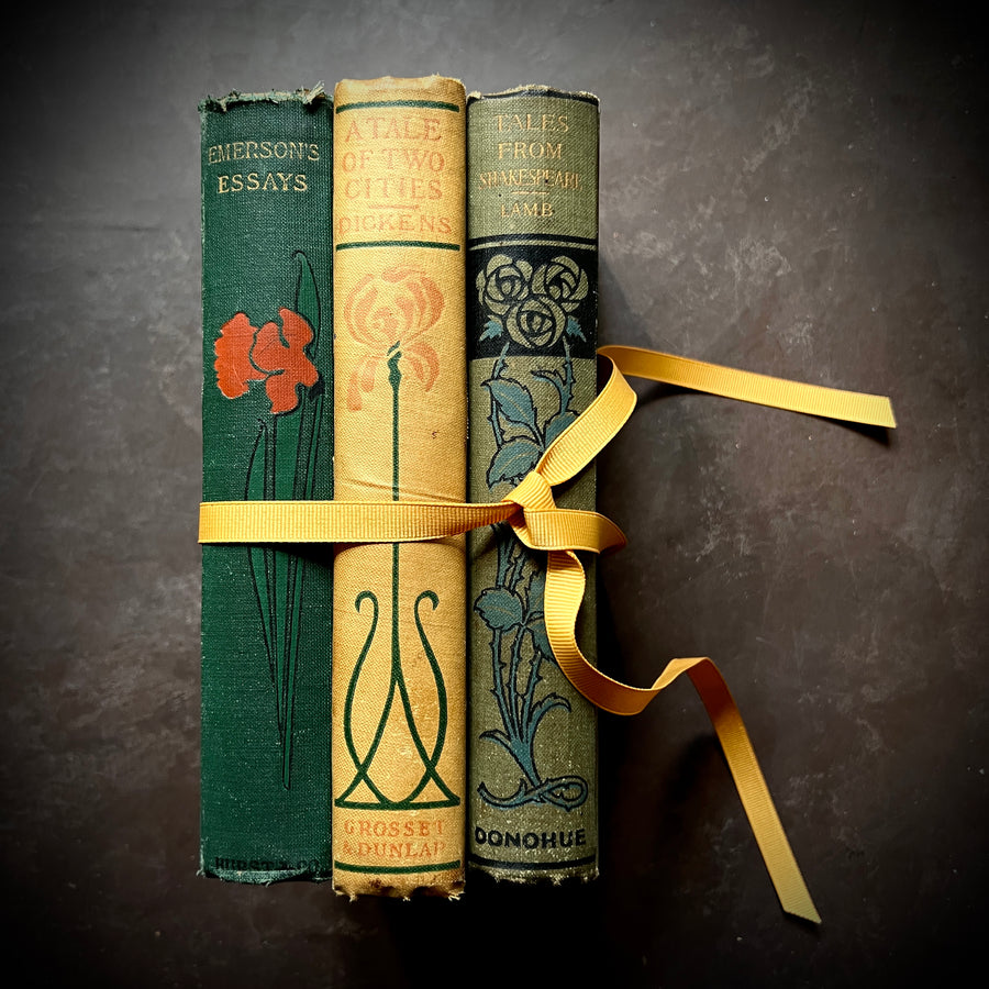 Vintage Floral Spine Book Bundle