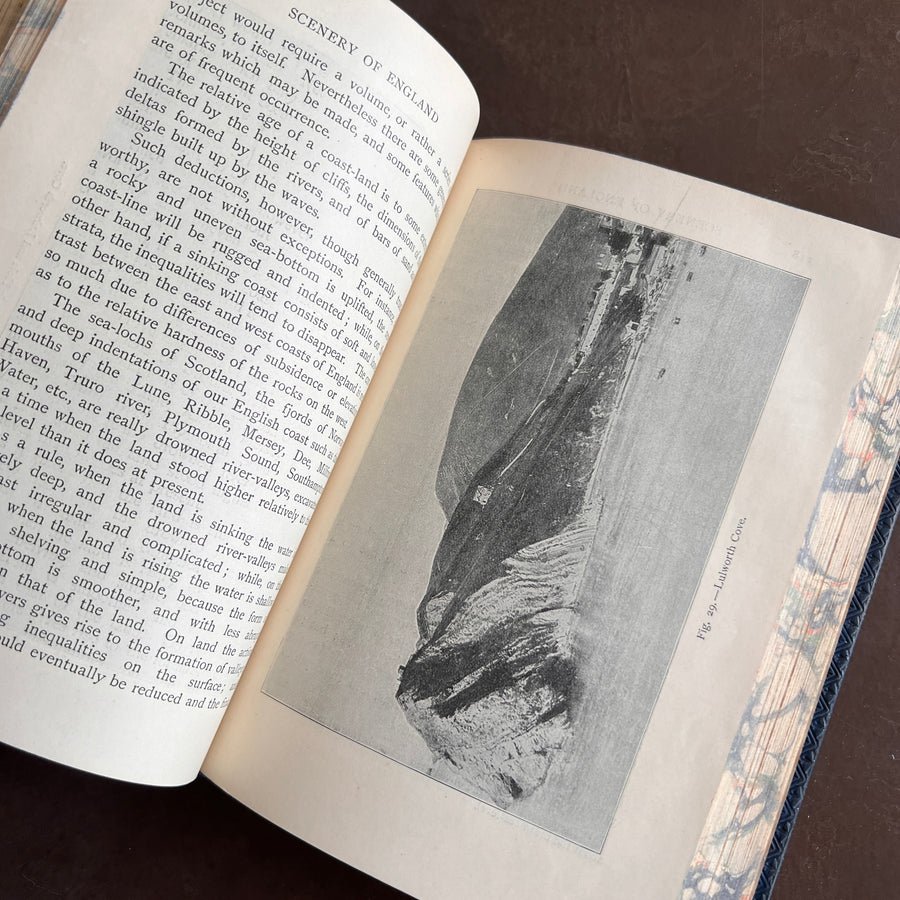 1912 The Scenery of England by Lord Avebury – Fine Prize Binding in Blue Morocco | Geology, Rivers, Volcanoes, and Landscapes of England