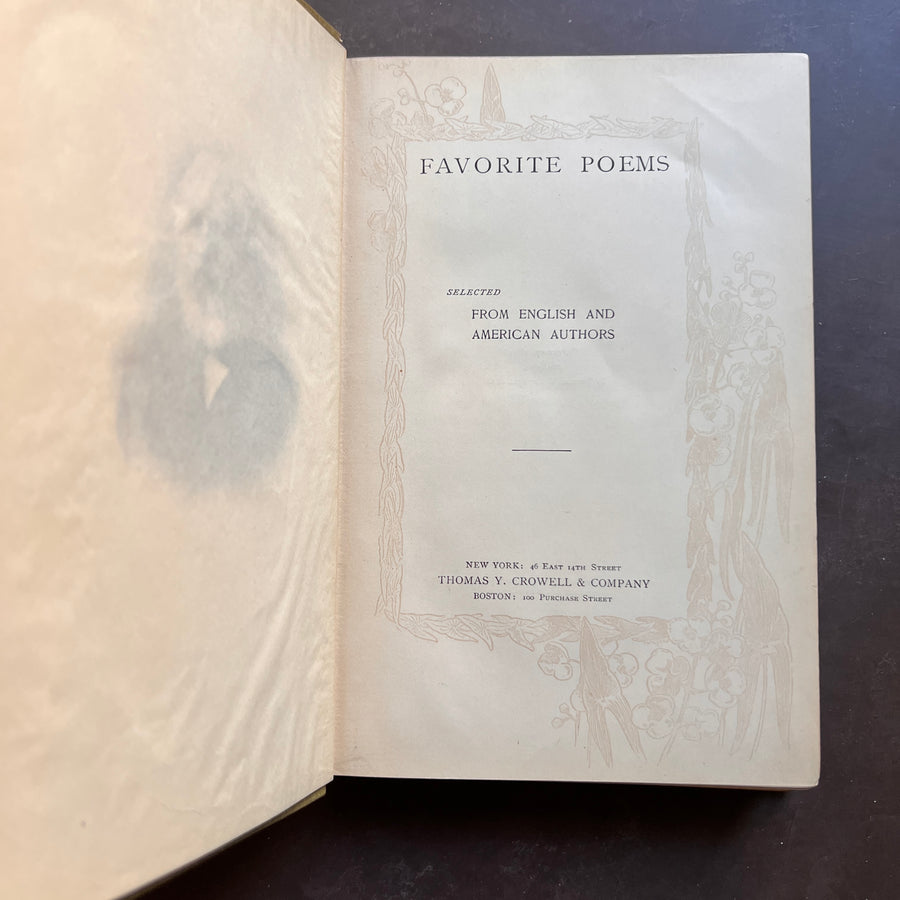 1894 - Favorite Poems; Selected From English and American Authors