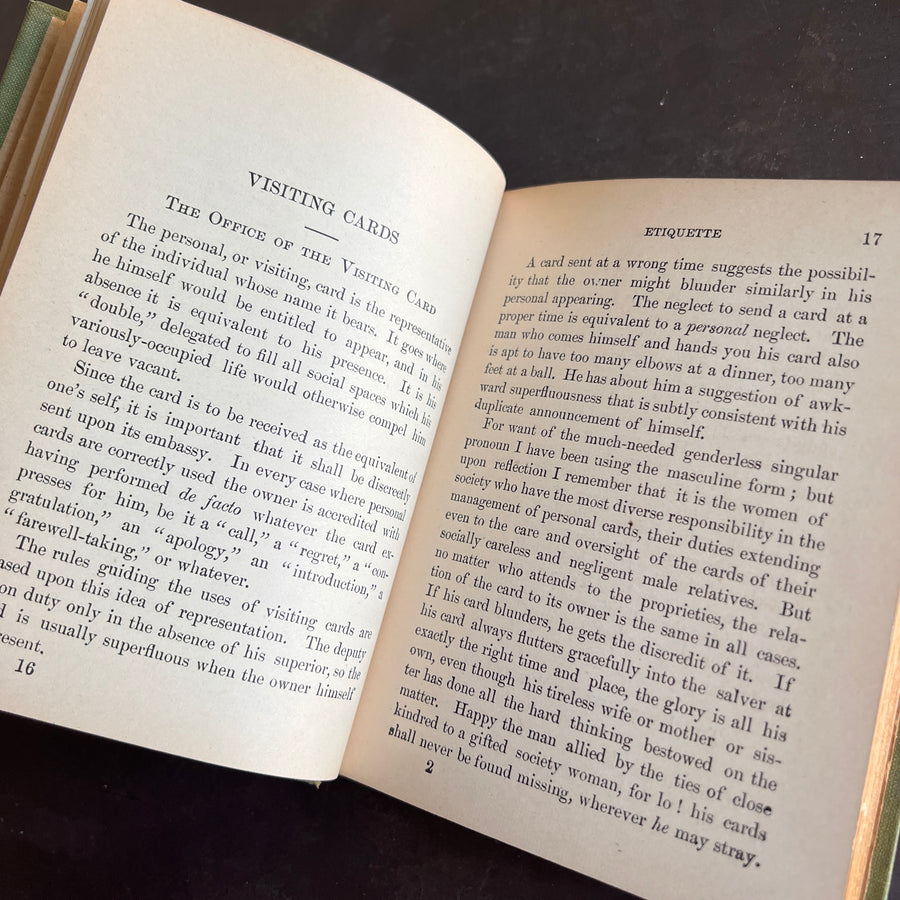 Etiquette: An Answer to the Riddle— When? Where? How? (1900)