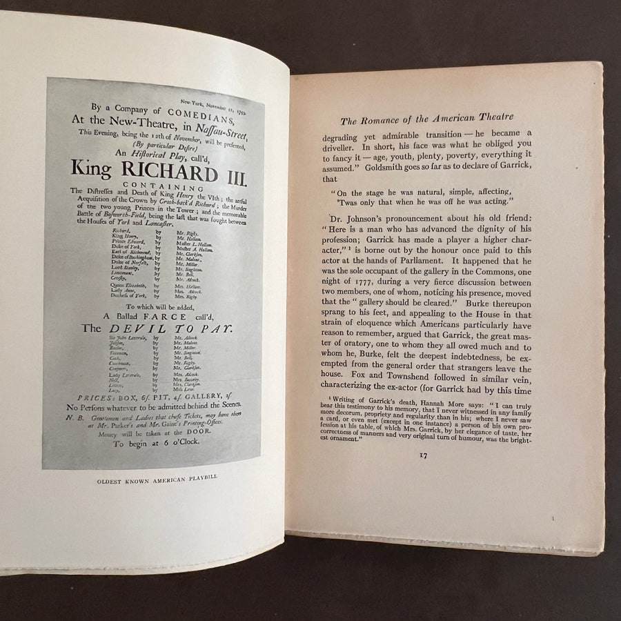 1913 - The Romance of the American Theatre, First Edition