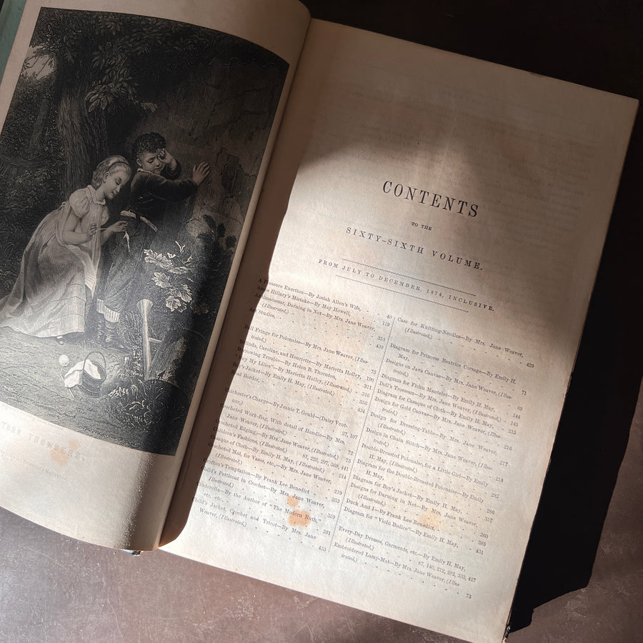 Peterson’s Magazine July–December 1874 | Victorian Women’s Fashion, Needlework & Music | Bound Volume