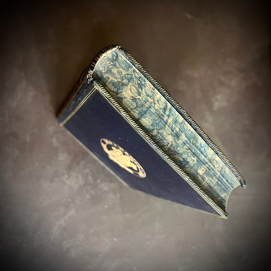 Poetical Works of Alfred Lord Tennyson (1899) — Full Leather Prize Binding, Charterhouse School, Gilt Crest, Marbled Endpapers London: Macmillan and Co. | 1899.