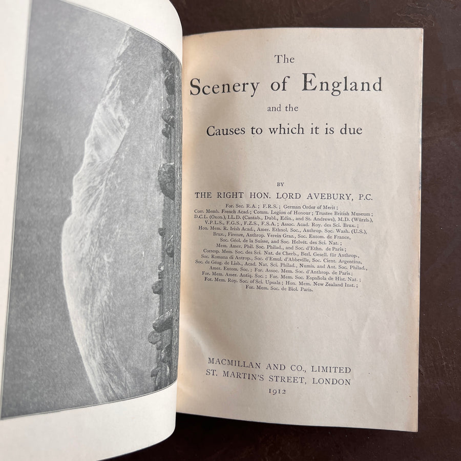 1912 The Scenery of England by Lord Avebury – Fine Prize Binding in Blue Morocco | Geology, Rivers, Volcanoes, and Landscapes of England