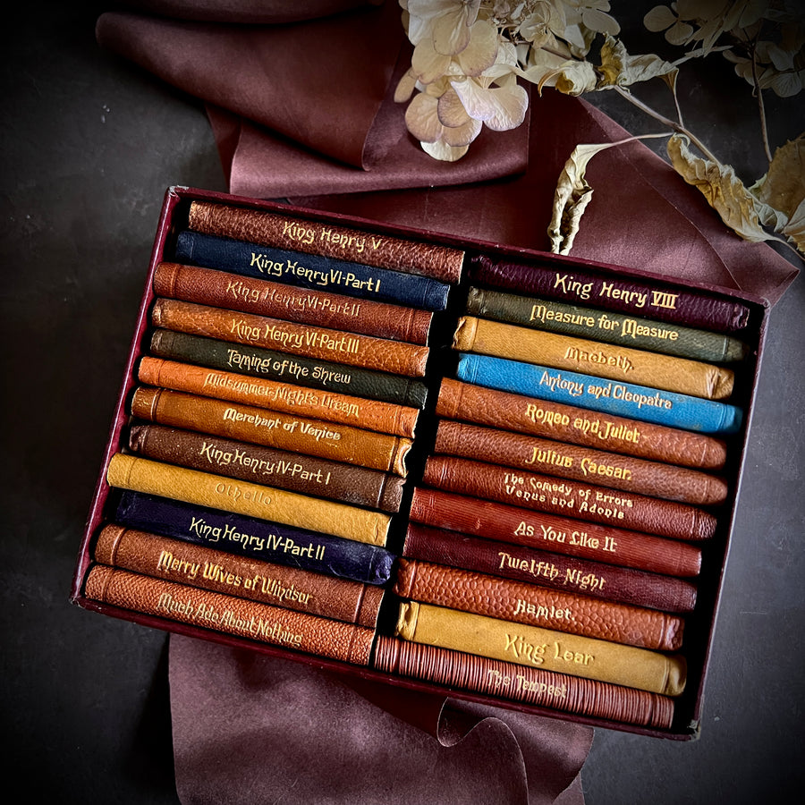 William Shakespeare — Miniature Works (24-Volume Set in Original Box | Leather Bound | c. 1920
