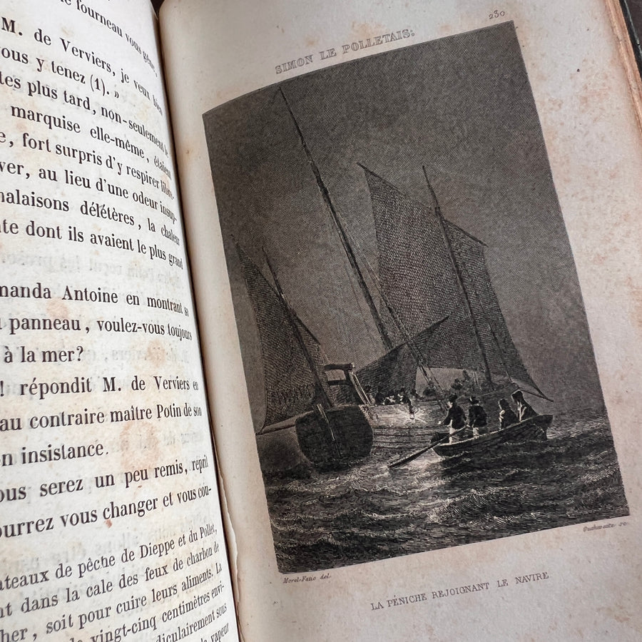 Simon le Polletais: Esquisses de Moeurs Maritimes | 1856 Third Edition | Gilt-Decorated Pride Binding