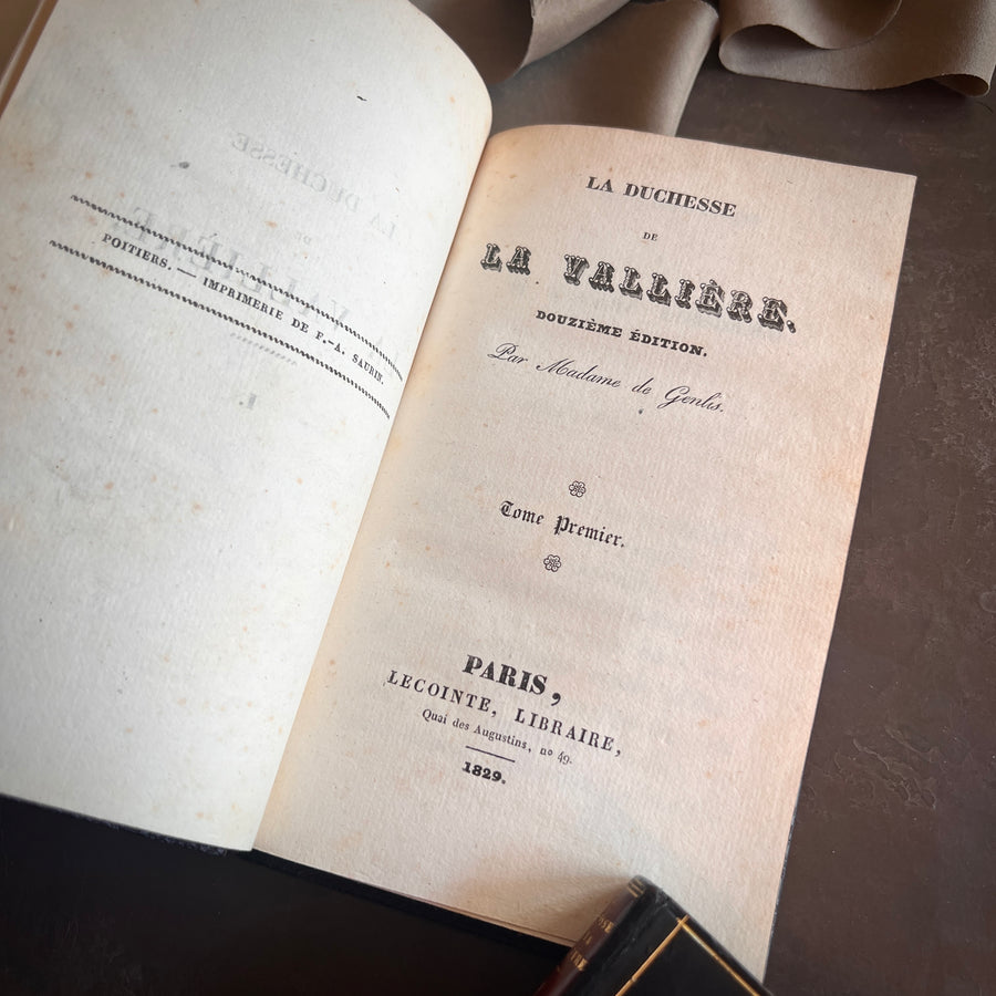 La Duchesse de La Vallière by Madame de Genlis | 1829 |Two-Volume Set Fine Binding