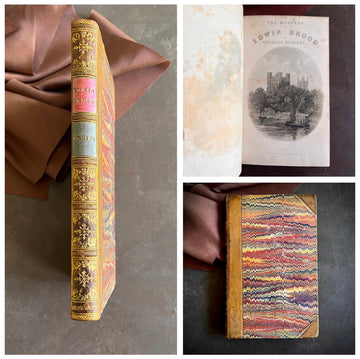Mystery of Edwin Drood | Charles Dickens| First Edition in Book Form, Chapman & Hall, 1870 — Rebound in Half Leather by J. Woodland Bindery | First Printing Illustrations by S. L. Fildes