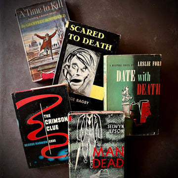 Vintage Murder Mystery Collection With Decorative Dust Jackets