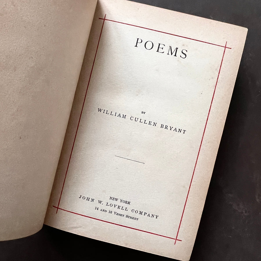 c.1884 - Poems By William Cullen Bryant