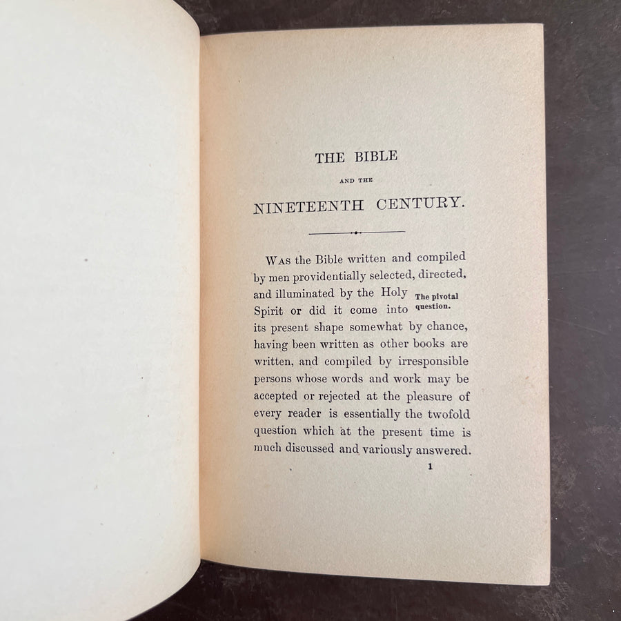 1889 - The Bible and Other Ancient Literature In The Nineteenth Century