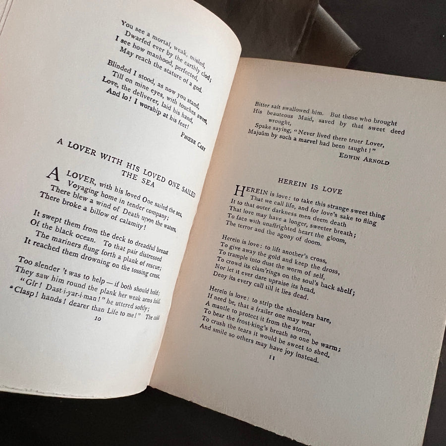 Because I Love You: Poems of Love (First Edition, 1894), Art Nouveau Half-Leather Binding with Verses by Celebrated Poets of Earlier Eras)