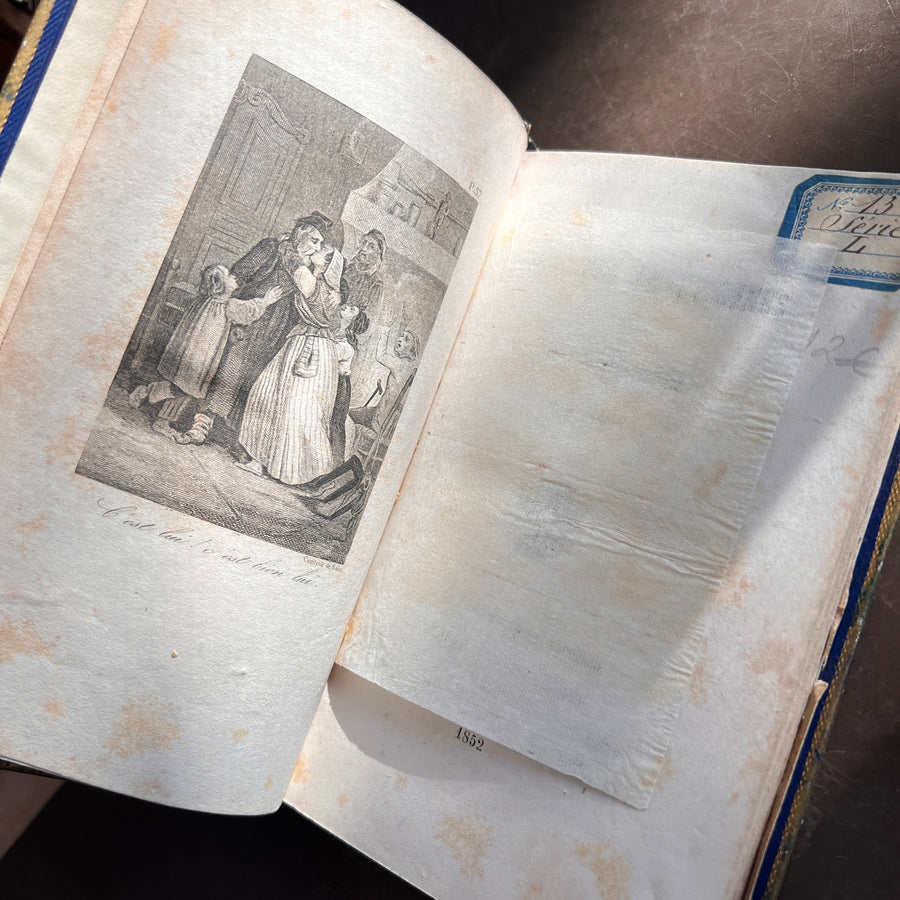 Les Heroïnes Chrétiennes ou Vies Édifiantes |1852 |  Cartonnage Romantique in Gilt and Blue, Matching Boa