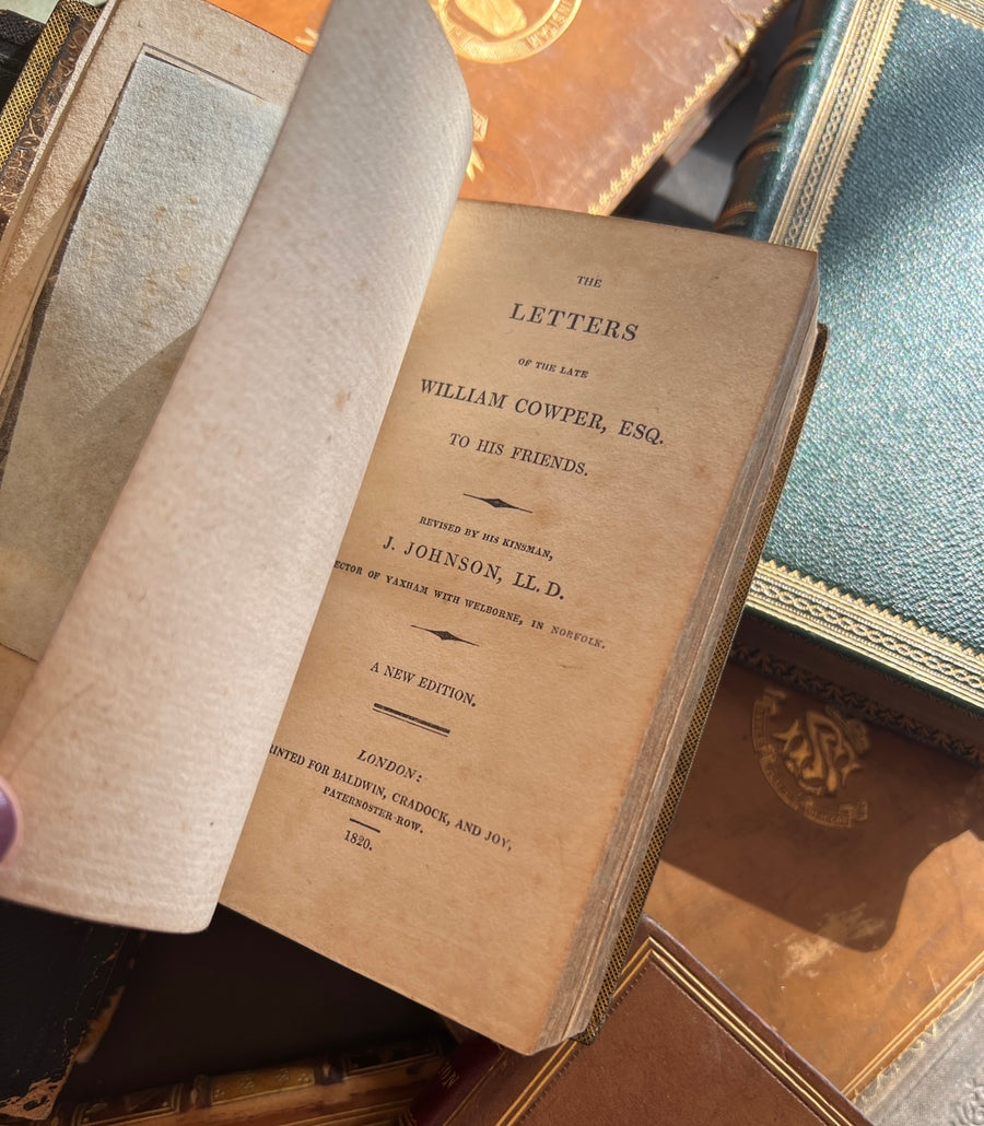 The Letters of the Late William Cowper, Esq. to His Friends | Regency Full Calf Gilt Binding | London, 1820 | Small Octavo