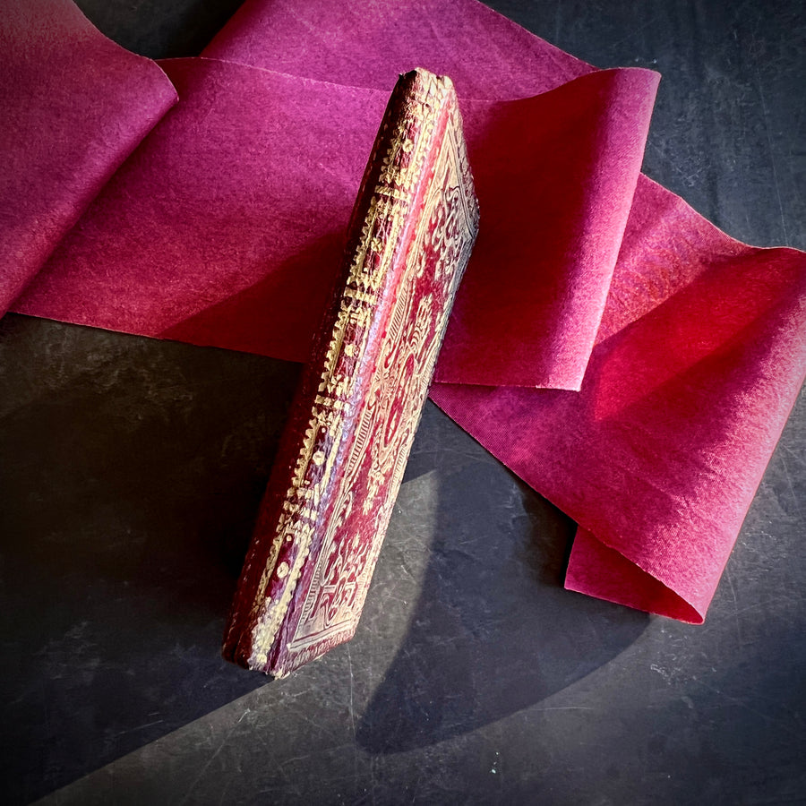 1789 French Royal Almanac – La Marchande d’Étoffes de Soie – Red Moroccan Leather with Gilt Royal Arms of Louis XVI – Pre-French Revolut