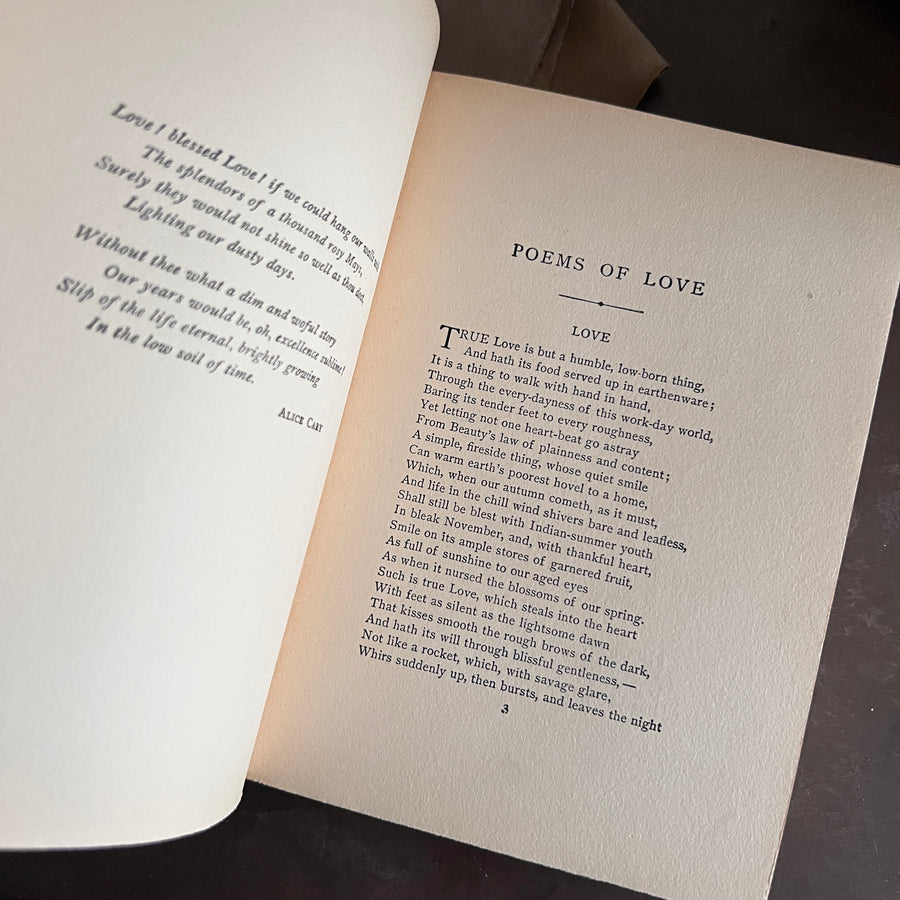 Because I Love You: Poems of Love (First Edition, 1894), Art Nouveau Half-Leather Binding with Verses by Celebrated Poets of Earlier Eras)