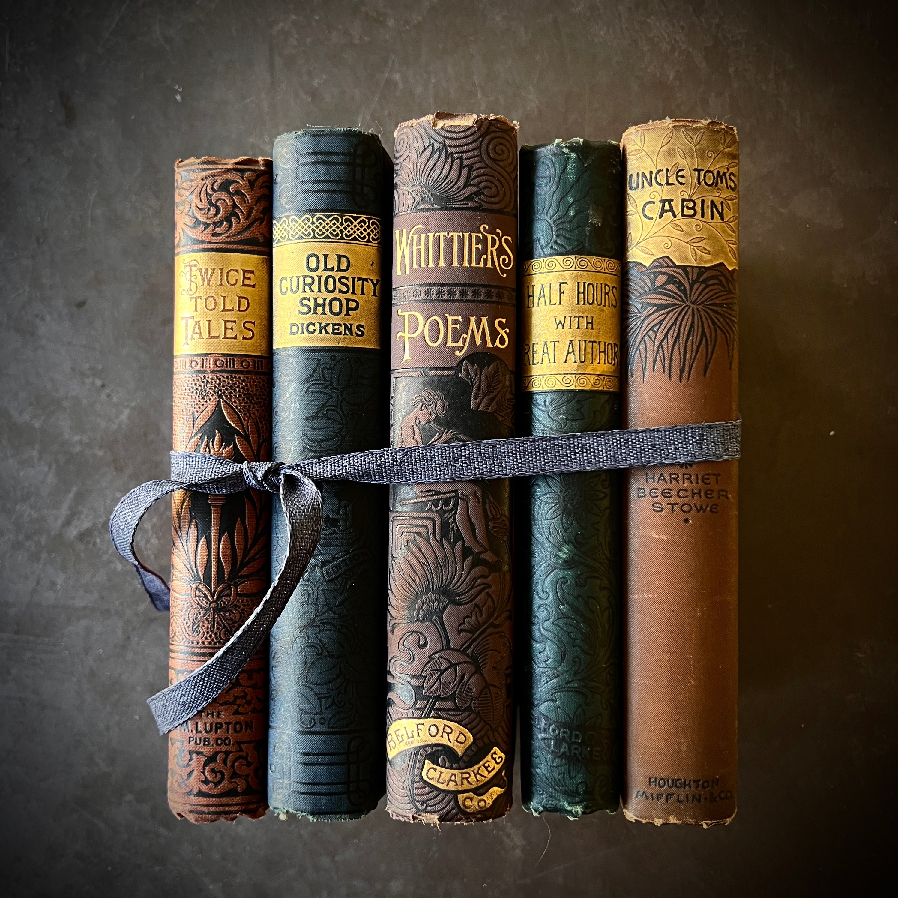 Antique Book Bundle in Moody Greens- Old Distressed Books by Color- hotsell Book Stack