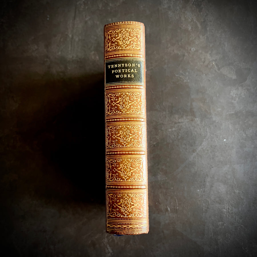 Poetical Works of Alfred Lord Tennyson — The Albion Edition (1902) | Fine Tree Calf Binding with Gilt & Marbled Endpapers
