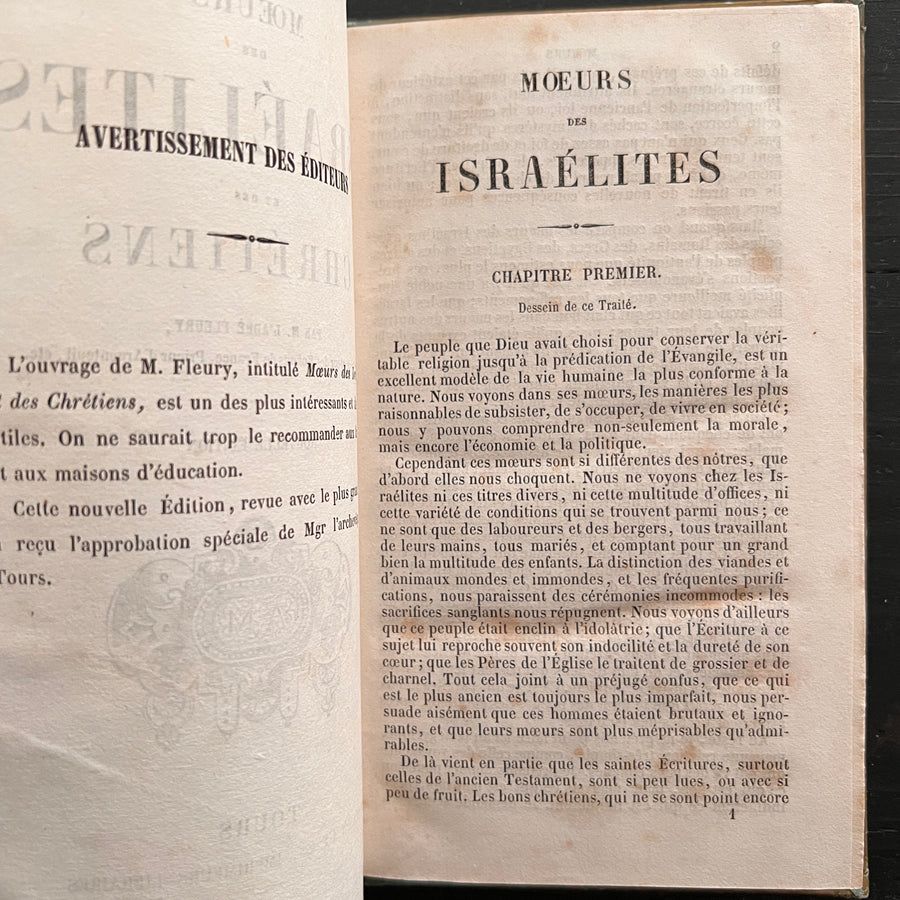 1852 - Moeurs Israelites Et Des Chretiens