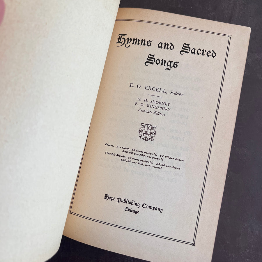 Hymns & Sacred Songs | Antique Hymnal |1918