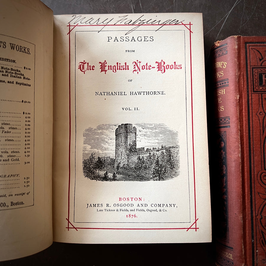 1876 - Passages From The English Note-Books of Nathaniel Hawthorne