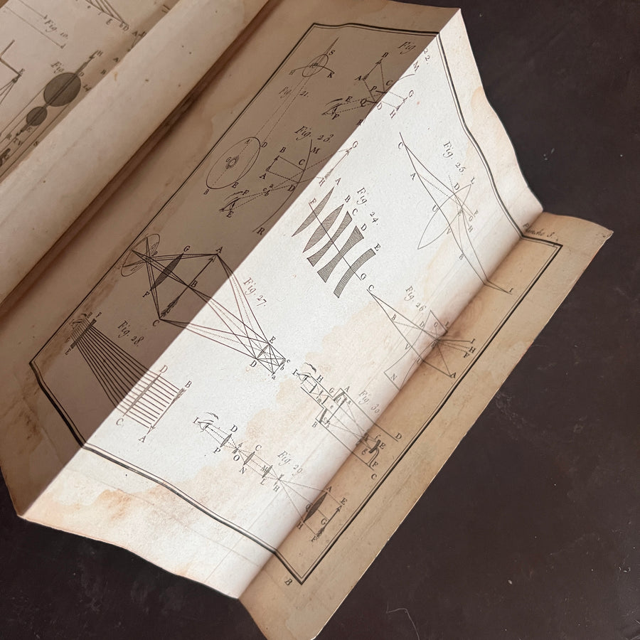1756 Grammaire des Sciences Philosophiques — Vellum-Bound Scientific Encyclopaedia with Newtonian & Copernican Fold-Out Plates