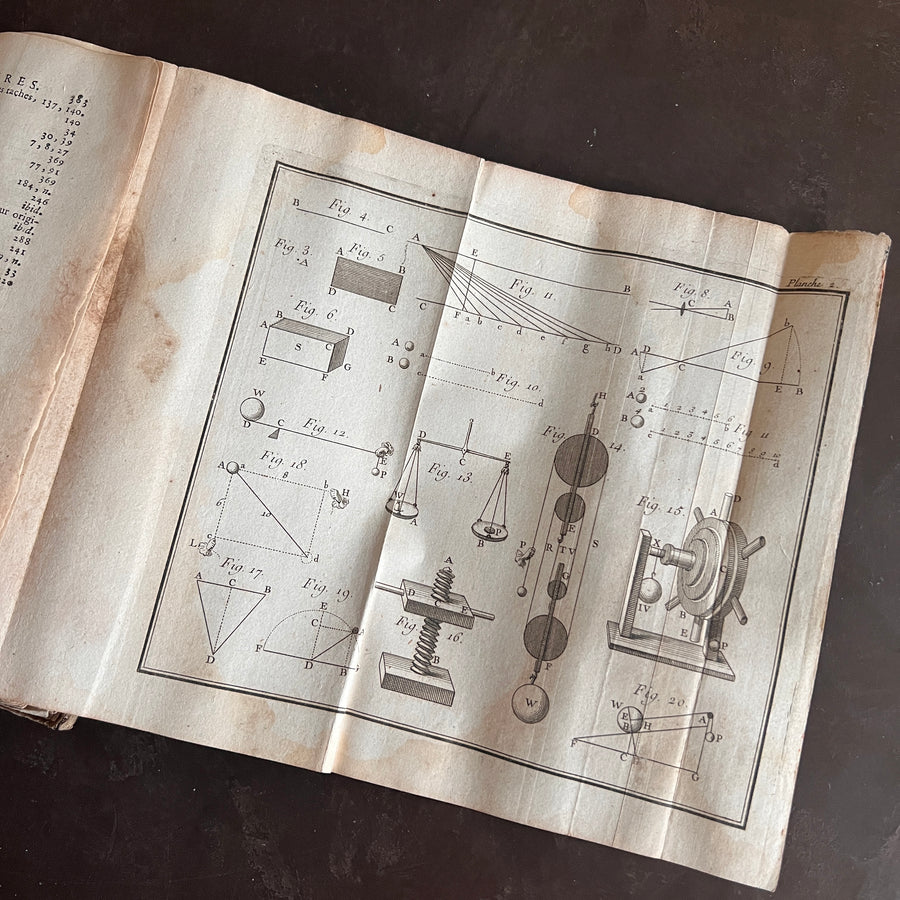1756 Grammaire des Sciences Philosophiques — Vellum-Bound Scientific Encyclopaedia with Newtonian & Copernican Fold-Out Plates