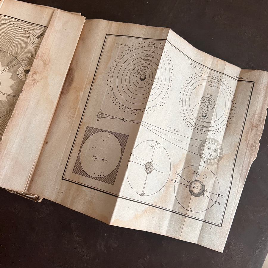 1756 Grammaire des Sciences Philosophiques — Vellum-Bound Scientific Encyclopaedia with Newtonian & Copernican Fold-Out Plates