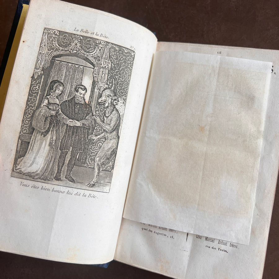 Le Magasin des Enfas ou Dialogues D’Une Sage Gouvernante Avec Ses Eleves  — Mme Leprince de Beaumont | Mid-19th Century French Edition | 2 Volumes in 1 | Fine Gilt-Decorated Binding