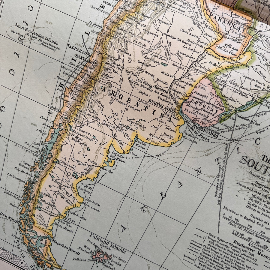 1902 - Map of South America