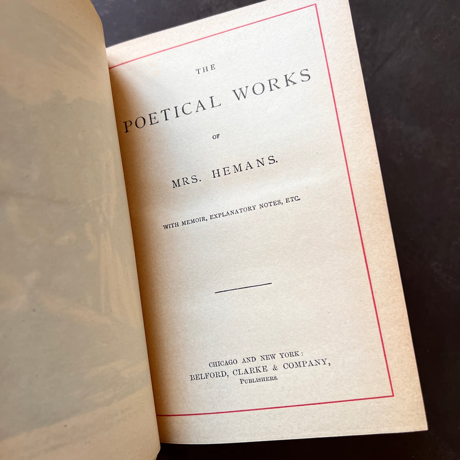c.1880s - The Poetical Works of Mrs. Hemans