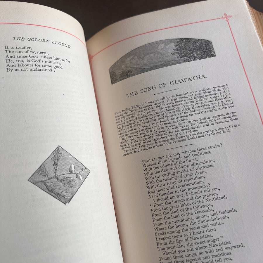 The Poetical Works of Henry Wadsworth Longfellow | c.1880 Fine Leather Binding | Illustrated